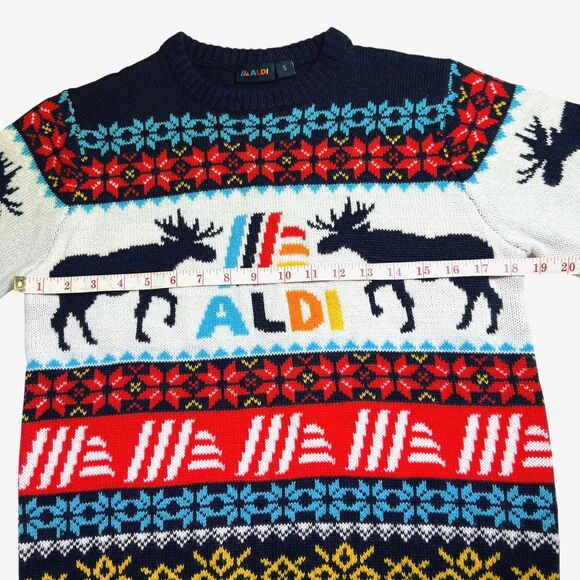 Aldi Limited Edition Christmas Holiday Sweater Fair Isle Unisex Size Small - Picture 10 of 13